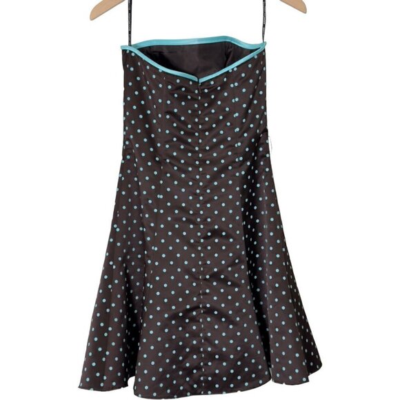 Jessica McClintock Gunne Sax Vintage Polka Dot Strapless Fit and Flare Dress (5) - Picture 8 of 16
